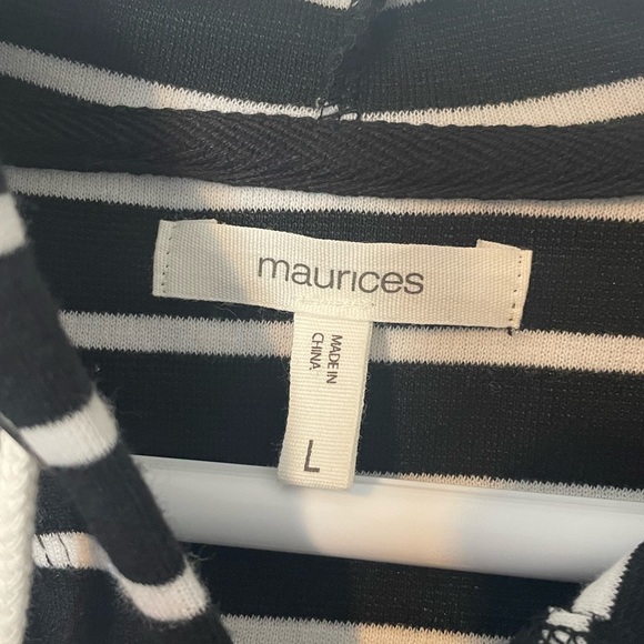 Black with white striped hoodie style dress - Maurice’s - Picture 4 of 5